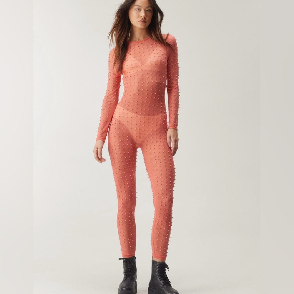 Nasty gal mesh studded unitard